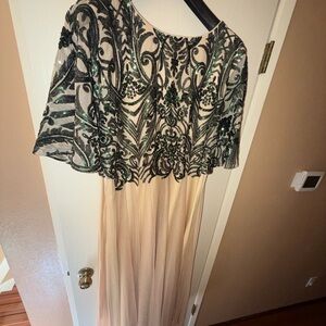 Sequence Cape-Style Gown/Formal Dress. Fits a M or L